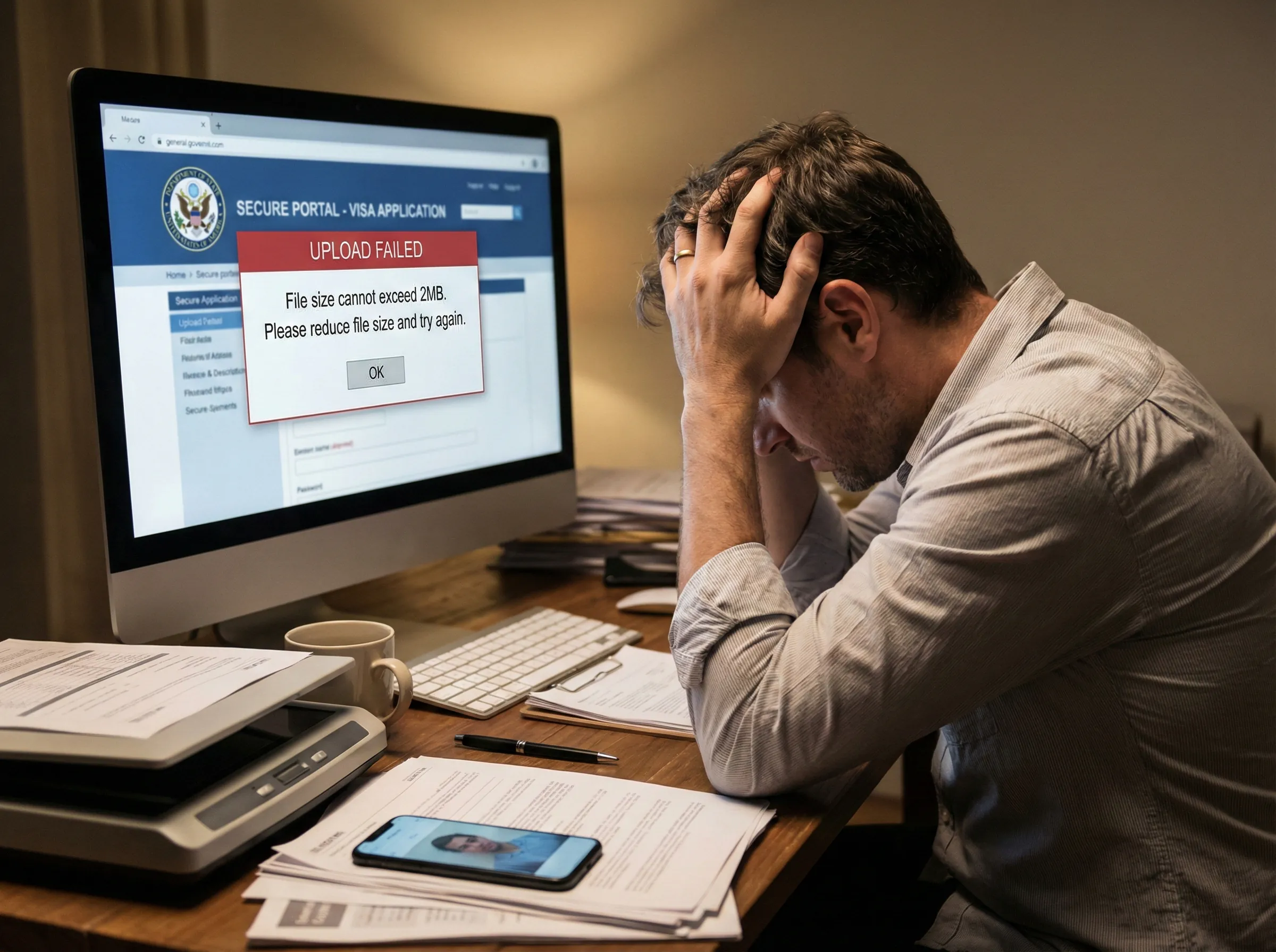 Fix file too large error on government and bank portals